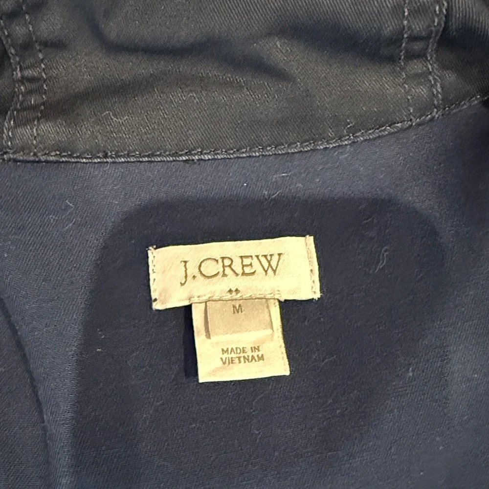 J. Crew Resin Navy Utility Jacket with Hood